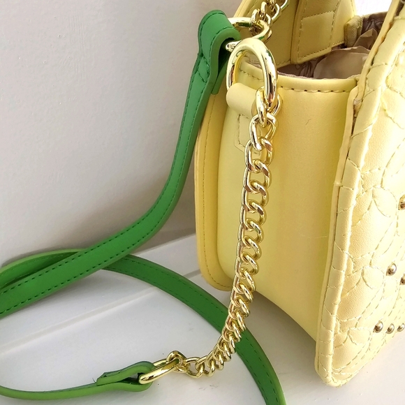 Tropical Pineapple Kitch Crossbody Xoprickl Quilted Studded Glitter Embroidered - Picture 3 of 8